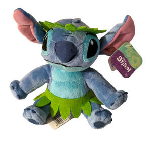 Disney World Lilo Stitch Plush Stuffed Animal Hula Green Skirt About 5 inches